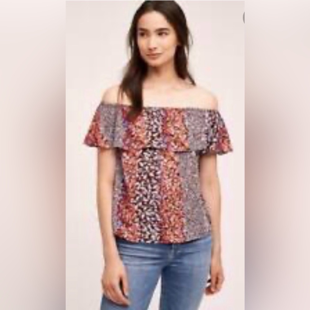 Maeve from Anthropologie off the shoulder floral top size medium